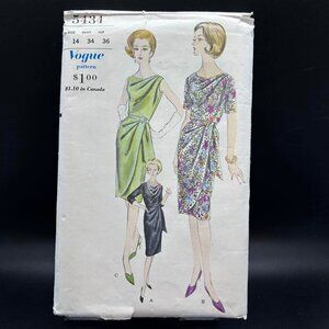 Vogue 5434 “One Piece Dress” (Size 14, Bust 34, Hip 36) Sewing Pattern Uncut FF